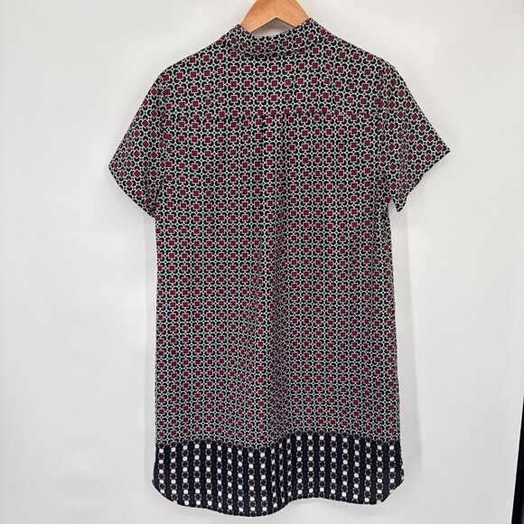 J.Crew Womens Short-Sleeve Button-Down Shirt dress Geometric Print  Size 12 - Picture 11 of 12